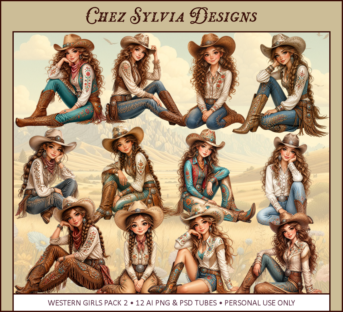 (image for) CSD - 12 AI Tagger Tubes Western Cowgirl Pack 1